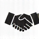 An icon of a handshake, representing friendly and professional service.