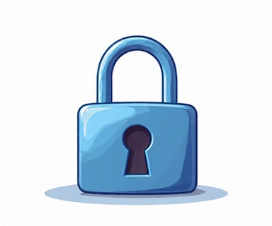 Illustration of a privacy lock icon with a 'do not track' symbol.