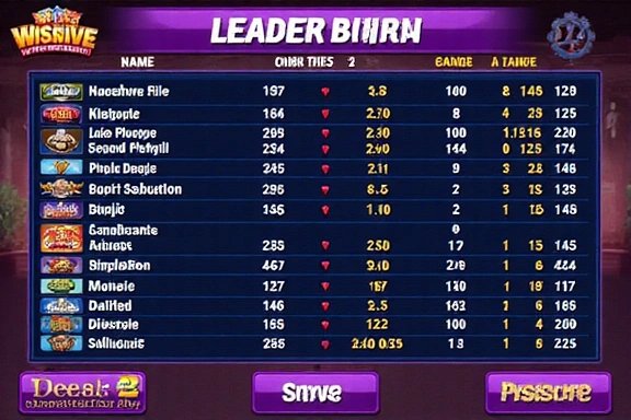 Tournament leaderboard